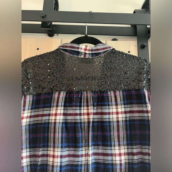 Express Boyfriend Flannel with Sequins - Picture 5 of 9